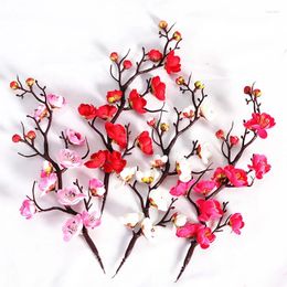 Decorative Flowers Simulated Wintersweet Flower Artificial Bouquets Red Plum Diy Chinese Wedding Arrangement Garden Party Decorations