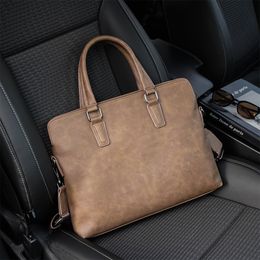 Luxury Briefcase for Man Leather Tote Handbag Laptop Computer Shoulder Cross Office Business Messenger Crossbody Side Bag Male Designes Boys handbag purses