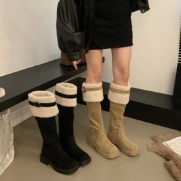 HBP Non-Brand Detachable Lamb Hair Long Boots for Womens AutumnWinter New Thick Soles Fashionable Knee Length Boots Women Shoes