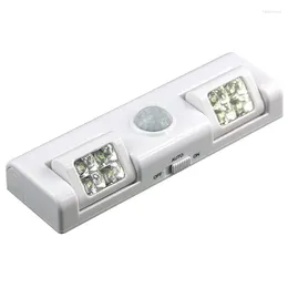 Night Lights 90 Degree 8 LED Light PIR Motion Sensor Lamp Under Cabinet Battery Power For Drawer Wardrobe Staircase