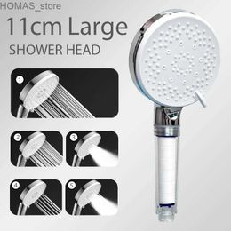 Bathroom Shower Heads 5 modes large panel water-saving shower head adjustable high-pressure water massage shower head with Philtre suitable for bathrooms Y240319