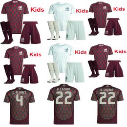 2024 Mexico soccer jersey home away 24 25 RAUL CHICHARITO LOZANO DOS SANTOS kids sets football shirt uniforms