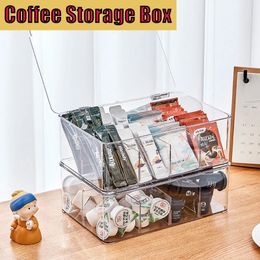 Coffee Storage Box for Nespresso Capsule Sorting Compartment Acrylic Tea Bags Sundries Organiser Office Household 240307