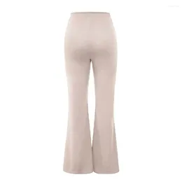 Women's Pants Wide-leg Trousers High Waist Flared For Women Stylish Streetwear With Stretchy Fabric Solid Colour Long Spring