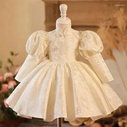 Girl Dresses Fancy Girls Elegant Princess Dress Bead String Kids For Costume Children Wedding Party Summer Pageant Gown