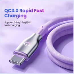 3A USB Type C Cable 36W QC 3.0 Fast Charging Cable Type C Data Cord Cables Zinc Alloy For Samsung S23 22 A22 Xiaomi Huawei Oneplus
