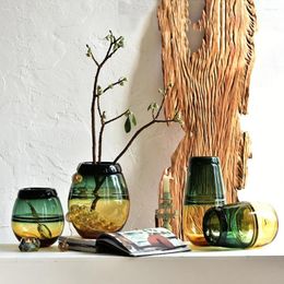 Vases Glass Vase Modern Simple Transparent Ornament American Luxury Flower Ware Home Decoration