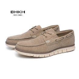 Shoes BHKH 2022 Autumn Canvas Loafers Shoes Fashion Men Casual Shoes Comfy Smart casual shoes Work office Footwear Men Shoes