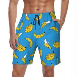 Men's Shorts Swimwear Banana Pattern Board Summer Art Print Casual Beach Short Pants Men Design Running Quick Dry Swimming Trunks