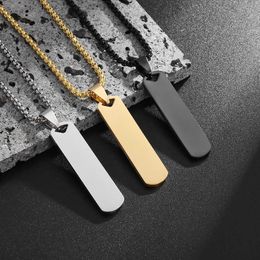 Fashion Design Pendant Necklaces Jewelry Minimalist Pendant Stainless Steel Three-dimensional Rectangular Geometric Necklace Mens and Womens Jewelry