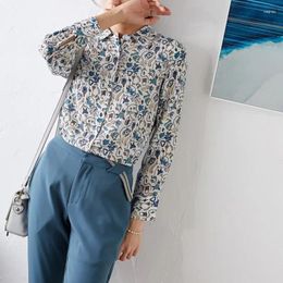 Women's Blouses Silk Shirt Love Letter Printed Mulberry Women S Commuting Occupation Ol Style