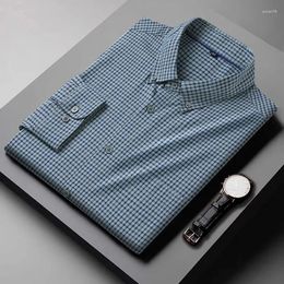 Men's Casual Shirts Spring 2024 Autumn Plus Size 8XL 7XL 6XL Long Sleeve Cotton Plaid Shirt Men Loose Sanding Male Clothes