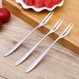 Forks Stainless Steel Two-tine Flatware Fruit Fork Birthday Party Pick Snack Dessert Kitchen Accessorie