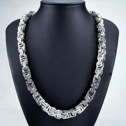 Chains Heavy Men's 10mm Width Stainless Steel Original Colour No Buckle Solid Chain Necklace Very Long 26-44 Inch