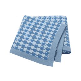 s Super Soft born Girls Boys Swaddle Wrap Quilts Plaid Toddler Infant Stroller Bedding Cotton Knitted Blanket 240304