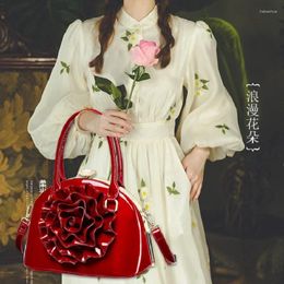 Totes 2024 Fashion Patent Leather Unique Decal Design Inlay Diamond BuckleLarge Capacity Tote Bag Shoulder Party Club Wedding