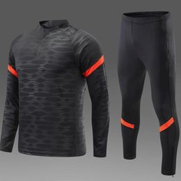 High Quality Soccer Tracksuits Adult Football Training Suit Sports Jacket Pants Outdoor Uniform 240306