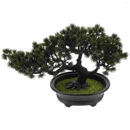 Decorative Flowers Potted Plant Simulated Bonsai Artificial Plants Desk Display Fake Tree Plastic Small