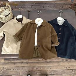 Jackets Fashion Baby Girl Boy Cotton Trench Kid Windbreak Jacket Spring Autumn Child Dust Coat Loose Outwear Clothes 1-10Y