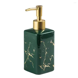 Storage Bottles Soap Dispenser Ceramic Hand Bottle Refillable Marbling & Lotion For Bathroom Kitchen(Green)