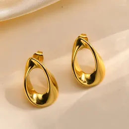 Brincos traseiros da moda banhados a ouro em forma de mobius para mulheres brinco delicado de aço inoxidável torcido joias acessórios para meninas