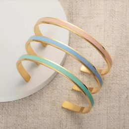 Bangle Stainless Steel Minority Design Couple Bangles Decoration Women Bracelets Colourful Enamel Cuff Simple Pulseras