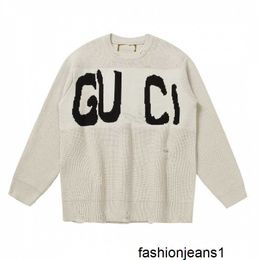 Designer High version autumn and winter GU family name B family letter men and women loose knitting pullover sweater5D5P