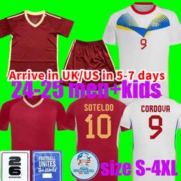 2024 2025 Venezuela Soccer Jerseys Kids Kit 24/25 National Team Football Shirt Men Home Red Away White Camisetas Copa America CORDOVA SOTELDO RINCON BELLO SOSA