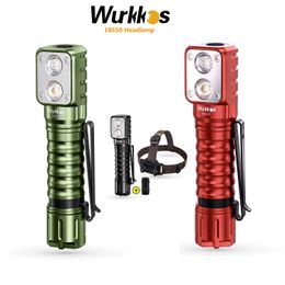 Wurkkos HD15HD15R Headlamp 18650 2A Rechargeable Headlight 2000lm Dual LED LH351DSST20 USB Reverse Charge Magnetic Tail Hiking 240306