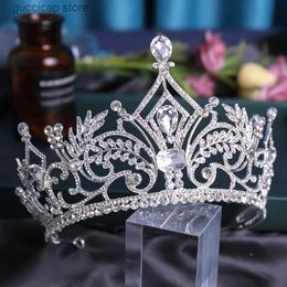 Tiaras Bridal Wedding Hair Accessories church wedding dress crown gold alloy hair hoop Rhinestone womens Jewellery accessories Y240319