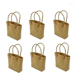 Totes 6X Fashion Straw Summer Women Beach Handbags Female Flap Designer Lady Retro Rattan Handmade Tote Bag(Yellow)