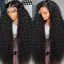 Synthetic Wigs Synthetic Wigs Brazilian 30 inch 13x6 HD Transparent Loose Curly Lace Front Wig Deep Wave 13x4 Glueless Lace Frontal Human Hair Wigs For Women 240329