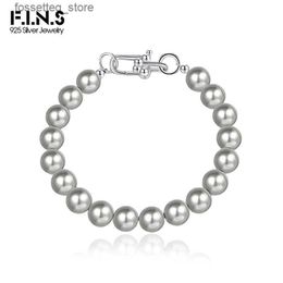 Charm Bracelets F.I.N.S S925 Sterling Silver Grey Pearl U-Shed Buckle Charms Elegant Luxury Wedding Wrist Hand Fashion Fine Jewellery L240319