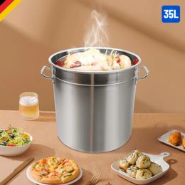 Cooking Pot Soup With Lid 35liter Goulash Kettle Camping Stainless Steel For Home And Restaurant 240308