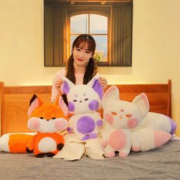 2024 Cute little fox plush doll big tail fox gives her friend birthday gift creative spoof pillow