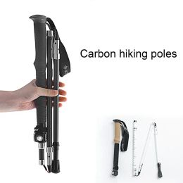 Sticks Trekking Pole Carbon Fibre Ultralight Hiking Pole Antislip EVA Handle Hiking Stick Adjustable with Bag Walking Stick