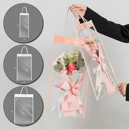 Gift Wrap 10pcs/pack Transparent Flower Bags Waterproof Clear Flowers Bouquets Gifts Wrapping Tote Party Favours Packaging