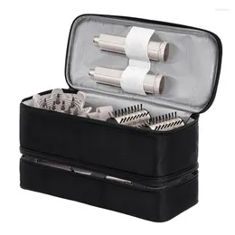 Storage Bags Portable Hair Dryer Case Waterproof Large Capacity Curler Bag Double-Layer For Curling Iron Styling Tools