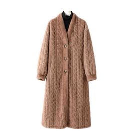 Factory Customized Plus Size New Artificial Wool Imitation Mink Skin Long Coat Womens Fur Integrated