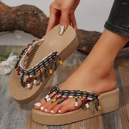 Slippers Ladies Summer Fashion Weave Women Shoes Beach Non-Slip Flat Outdoor Soft Women's Flip-Flop Slides