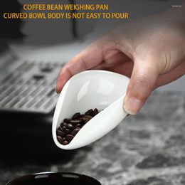 Tea Trays Coffee Beans Dose White Smooth Porcelain Teaspoon Separator Vessel Set Tools Bean Spoon Shovel