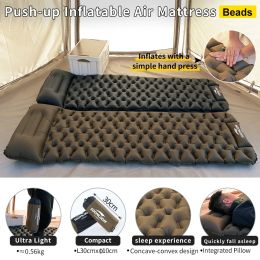 Mat Soomloom Outdoor Camping Inflatable Air Mattress Sleeping Pad With Pillow Portable Builtin Inflator Pump Waterproof Air Mat