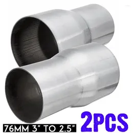 1/2pcs 76mm-63mm Car Exhaust Pipe Reducer Connector Stainless Steel Muffler Tip Adapter Tube Universal