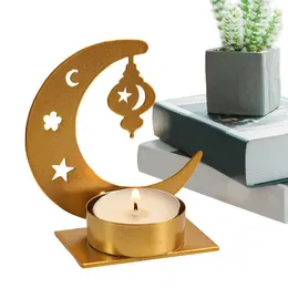 Candle Holders Tealight Holder Star Moon Iron Stand Tabletop Ornament Shape Desktop Elegant Home Dec