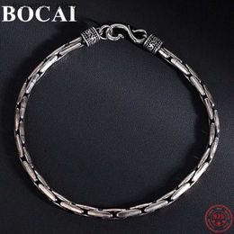 Charm Bracelets BOCAI Tren S925 Sterling Silver s for Men Women New Popular S-buckle Bamboo Joint-Chain Argentum Jewelry Free Shipping L240319