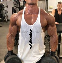 Men's T-Shirts Mens Sports Clothing Tank Tops For Bodybuilders Training Fitness Sleeveless T-shirt Cotton Muscle Vest Running Casual Sports T-shirts 240327