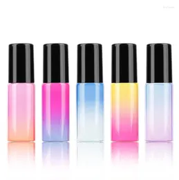 Storage Bottles Empty 5ml Gradient Color Essential Oil Glass Perfume Bottle Roll On Sample Roller LX5263