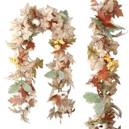 Decorative Flowers Hanging Vine Pumpkin Decor Countryside Style Artificial Fall Garland Pography Props For Thanksgiving Decoration