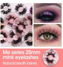 NEW 25mm 3D Mink Eyelash 5D Mink Eyelashes Natural False Eyelashes Big Volumn Mink Lashes Luxury Makeup Dramatic Lashes Extension 6041047