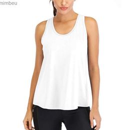 Women's T-Shirt Summer Vest Womens Quick Drying T-shirt Sports Breathable Solid Colours Fitness Workout Sleeveless Mesh Back TopsC24319